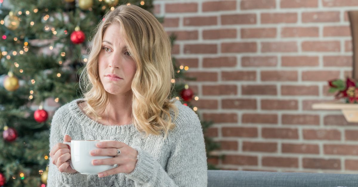 sad woman at Christmas